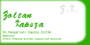 zoltan kapsza business card